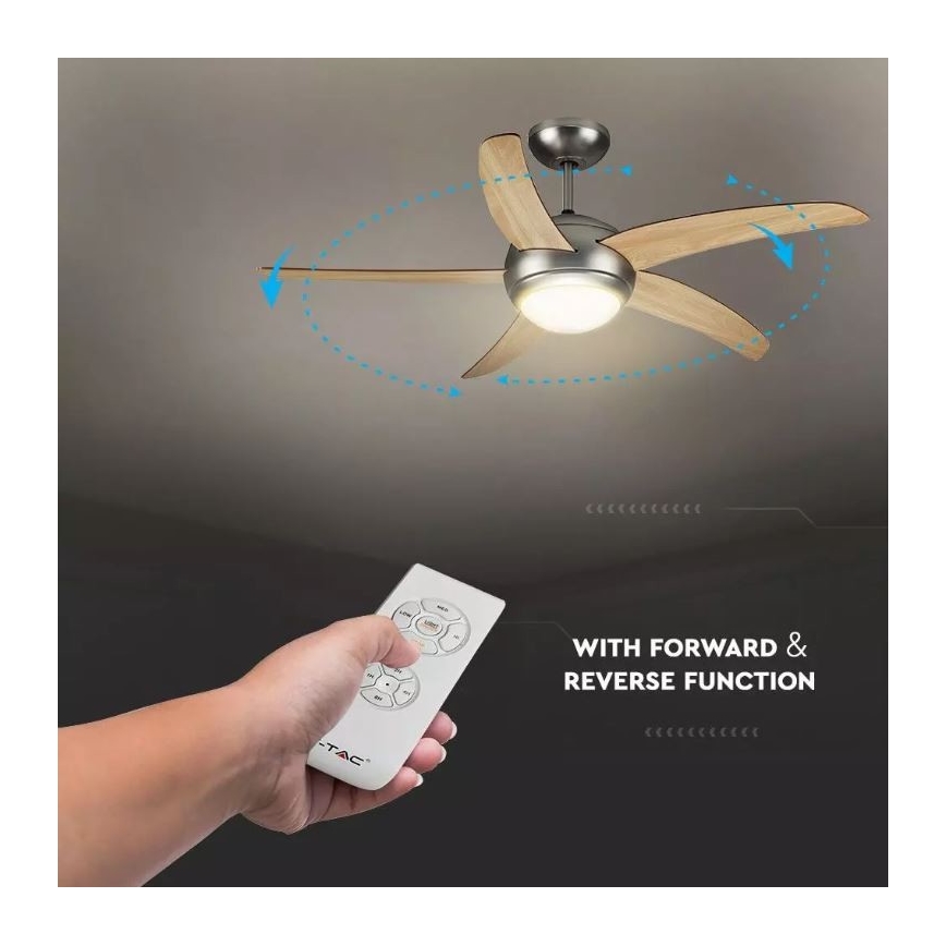 Takfläkt 2xE27/20W/230V Ø 132 cm med fjärrkontroll