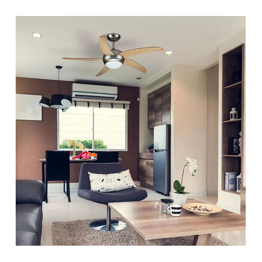 Takfläkt 2xE27/20W/230V Ø 132 cm med fjärrkontroll