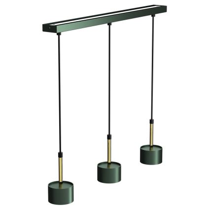 Takkkrona på ett snöre  ARENA 3xGX53/11W/230V grön/gold