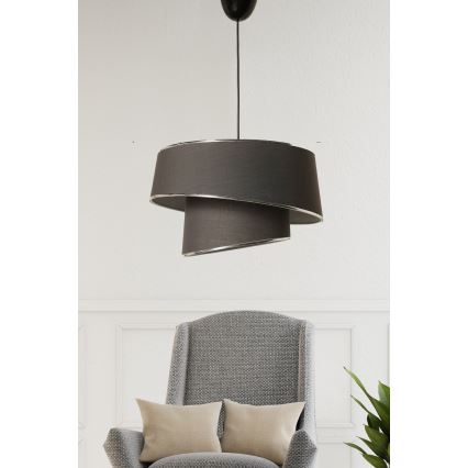 Takkkrona på ett snöre  BARETTE 1xE27/60W/230V antracit /skinande krom 