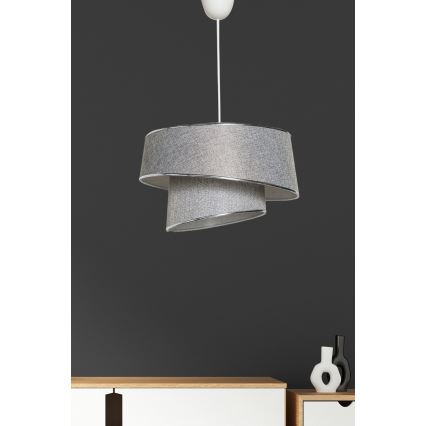 Takkkrona på ett snöre  BARETTE 1xE27/60W/230V silver/skinande krom 