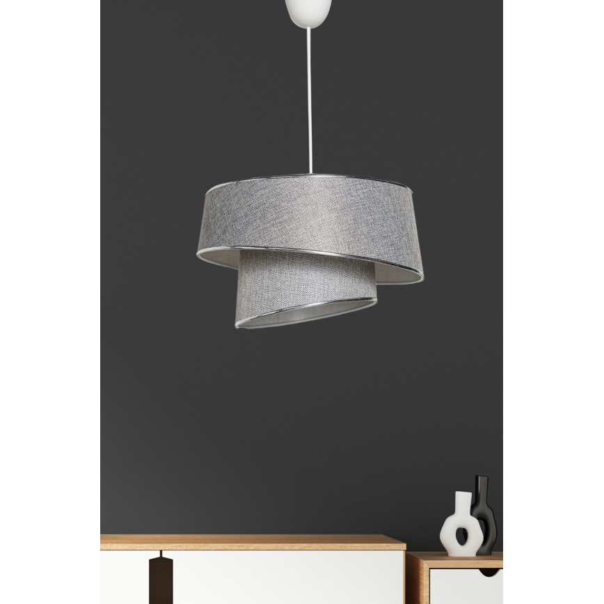 Takkkrona på ett snöre  BARETTE 1xE27/60W/230V silver/skinande krom 