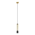 Takkkrona på ett snöre  BARS 1xGU10/20W/230V gyllene /svart 