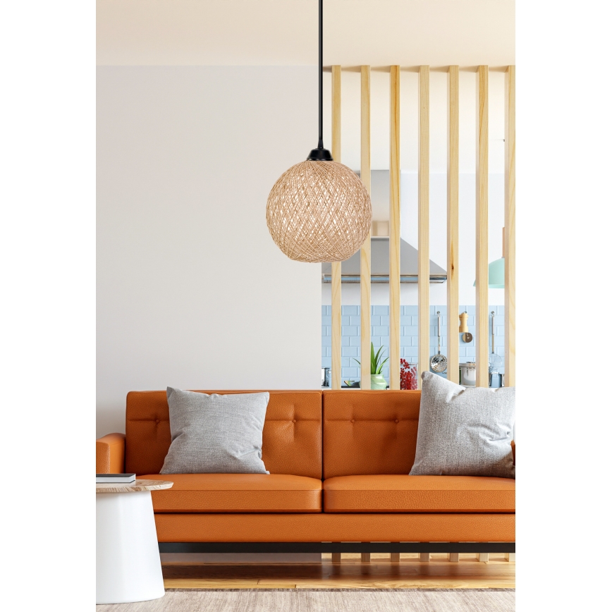 Takkkrona på ett snöre  JUTE 1xE27/60W/230V beige 