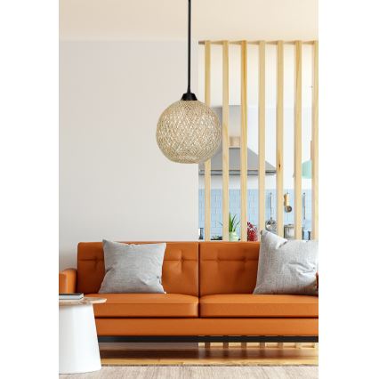 Takkkrona på ett snöre  JUTE 1xE27/60W/230V beige