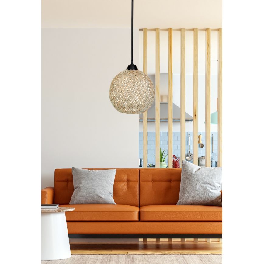 Takkkrona på ett snöre  JUTE 1xE27/60W/230V beige