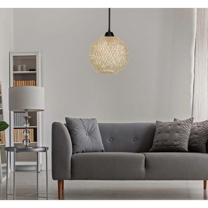 Takkkrona på ett snöre  JUTE 1xE27/60W/230V beige
