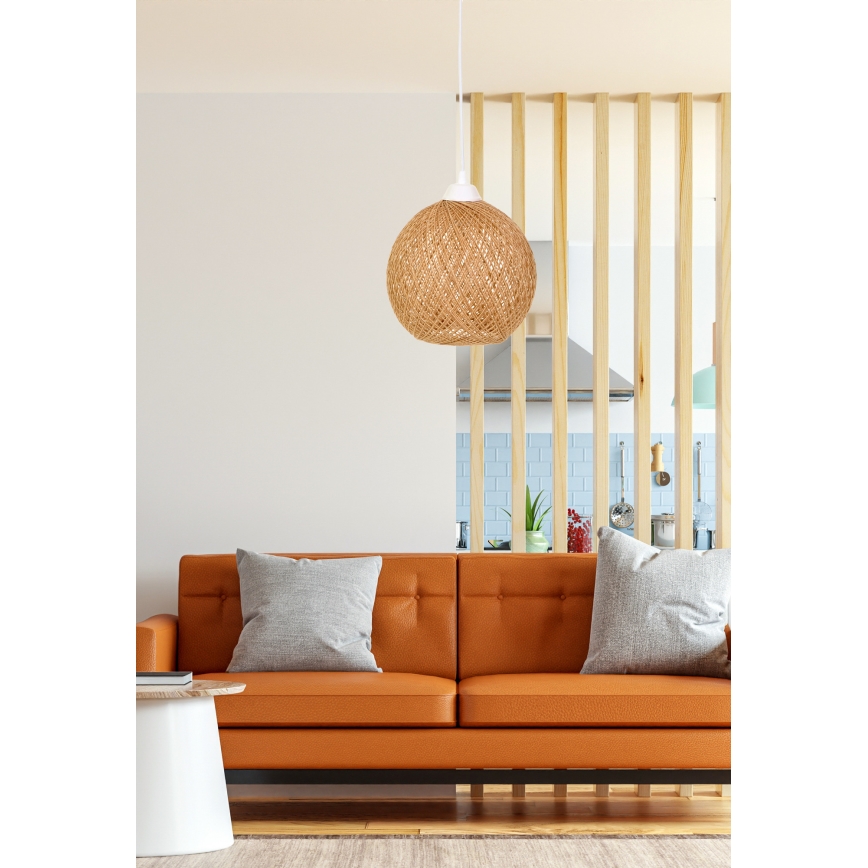 Takkkrona på ett snöre  JUTE 1xE27/60W/230V beige 