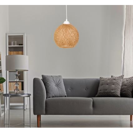 Takkkrona på ett snöre  JUTE 1xE27/60W/230V beige 
