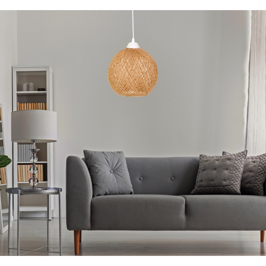 Takkkrona på ett snöre  JUTE 1xE27/60W/230V beige 