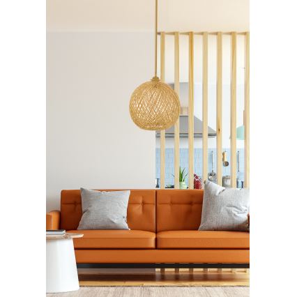 Takkkrona på ett snöre  JUTE 1xE27/60W/230V beige 
