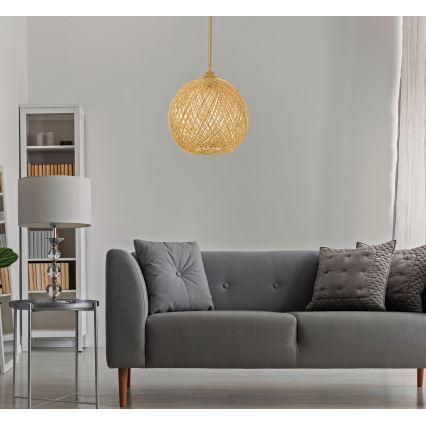 Takkkrona på ett snöre  JUTE 1xE27/60W/230V beige 