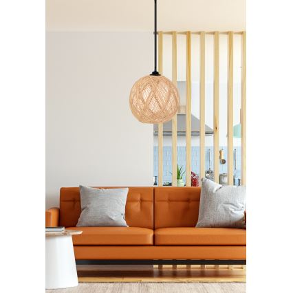 Takkkrona på ett snöre  JUTE 1xE27/60W/230V beige 
