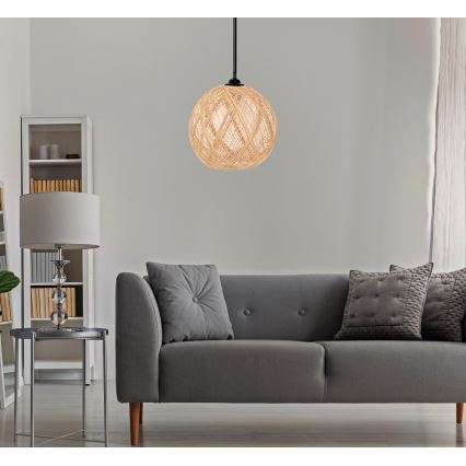 Takkkrona på ett snöre  JUTE 1xE27/60W/230V beige 