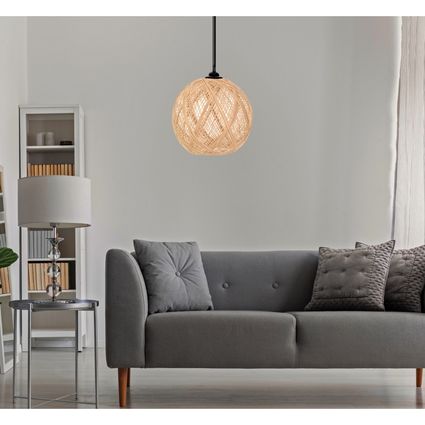 Takkkrona på ett snöre  JUTE 1xE27/60W/230V beige 