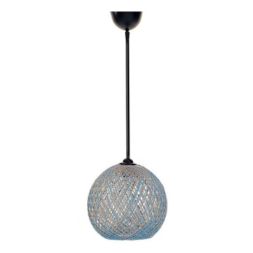 Takkkrona på ett snöre  JUTE 1xE27/60W/230V blå 