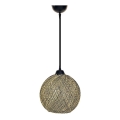 Takkkrona på ett snöre  JUTE 1xE27/60W/230V gul 