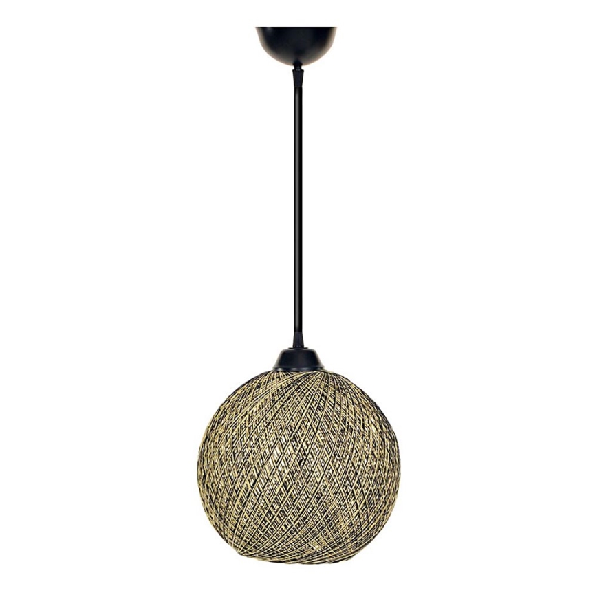Takkkrona på ett snöre  JUTE 1xE27/60W/230V gul 