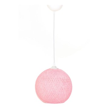 Takkkrona på ett snöre  JUTE 1xE27/60W/230V rosa 
