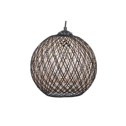 Takkkrona på ett snöre  JUTE 1xE27/60W/230V svart 