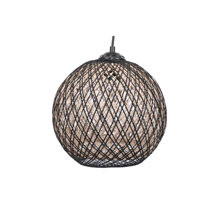 Takkkrona på ett snöre  JUTE 1xE27/60W/230V svart 