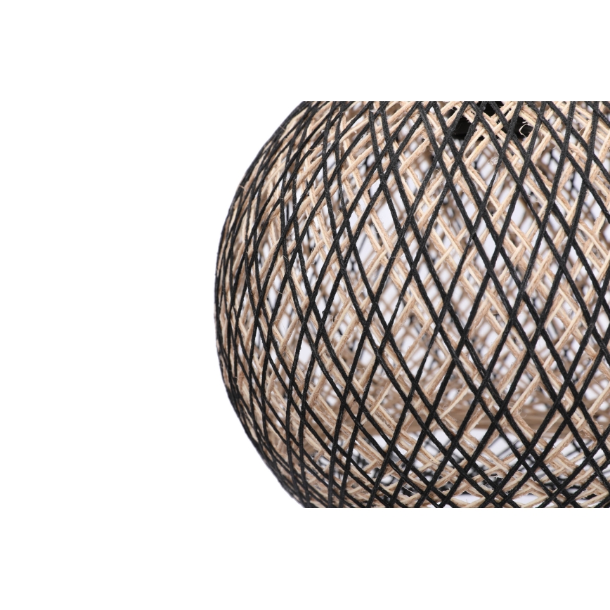 Takkkrona på ett snöre  JUTE 1xE27/60W/230V svart 
