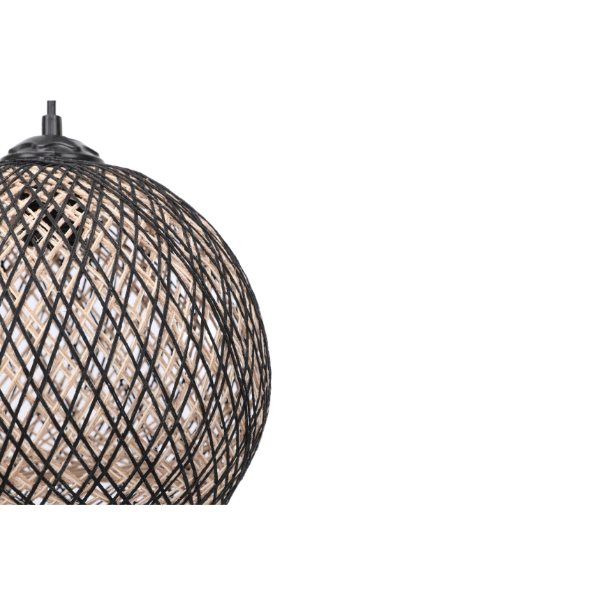 Takkkrona på ett snöre  JUTE 1xE27/60W/230V svart 