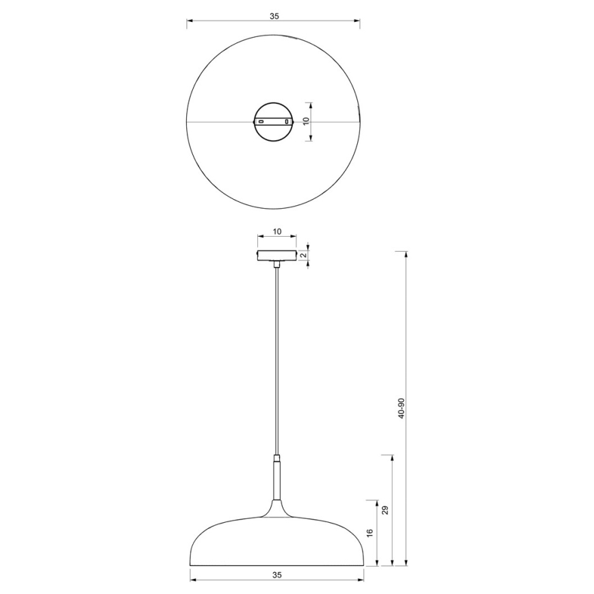 Takkkrona på ett snöre  LINCOLN 1xE27/60W/230V d. 35 cm blå