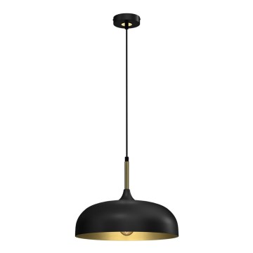Takkkrona på ett snöre  LINCOLN 1xE27/60W/230V d. 35 cm svart 