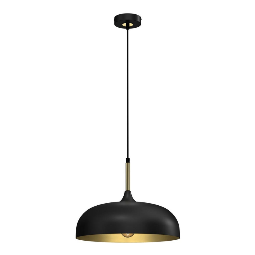 Takkkrona på ett snöre  LINCOLN 1xE27/60W/230V d. 35 cm svart 