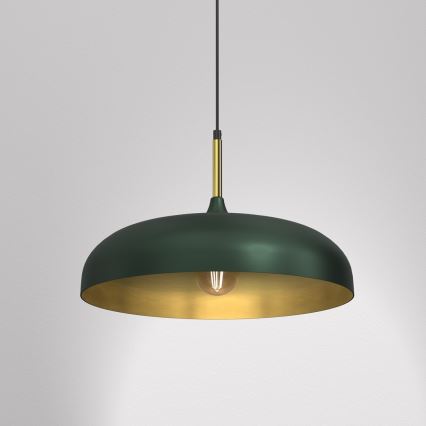 Takkkrona på ett snöre  LINCOLN 1xE27/60W/230V d. 45 cm grön