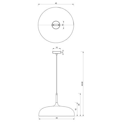 Takkkrona på ett snöre  LINCOLN 1xE27/60W/230V d. 45 cm grön