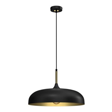 Takkkrona på ett snöre  LINCOLN 1xE27/60W/230V d. 45 cm svart 