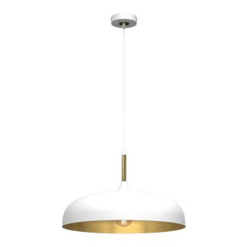 Takkkrona på ett snöre  LINCOLN 1xE27/60W/230V d. 45 cm vit 
