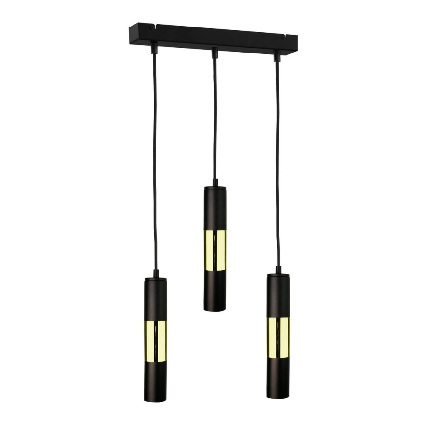 Takkkrona på ett snöre  MAGNUMA 3xGU10/50W/230V svart /gold