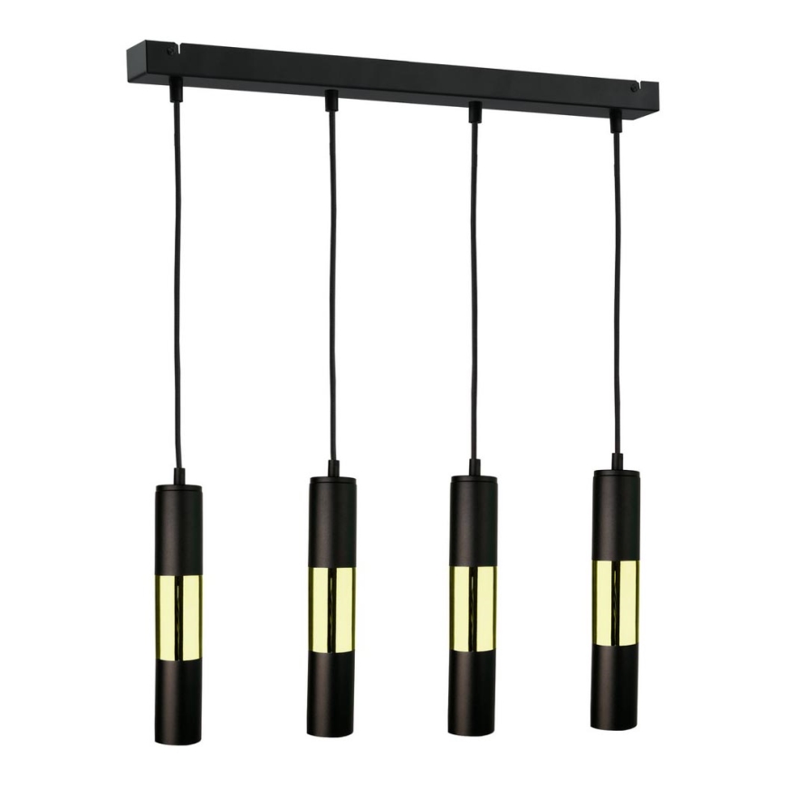 Takkkrona på ett snöre  MAGNUMA 4xGU10/50W/230V svart /gold