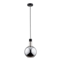 Takkkrona på ett snöre  MAYA 1xE27/60W/230V svart /skinande krom 
