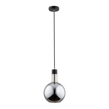 Takkkrona på ett snöre  MAYA 1xE27/60W/230V svart /skinande krom 