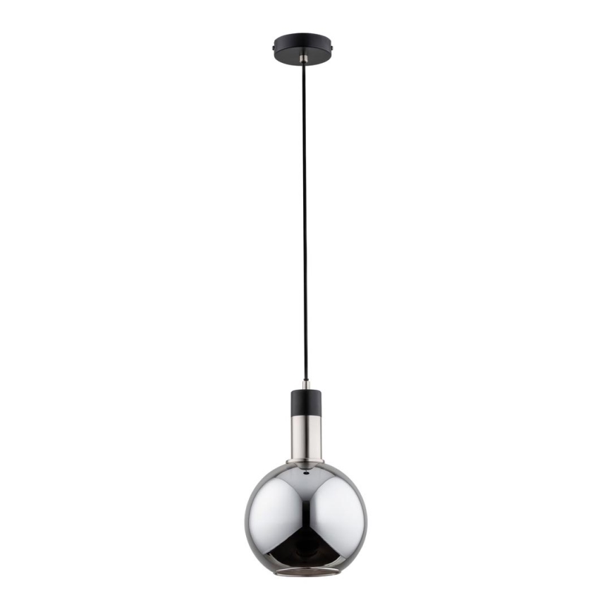 Takkkrona på ett snöre  MAYA 1xE27/60W/230V svart /skinande krom 