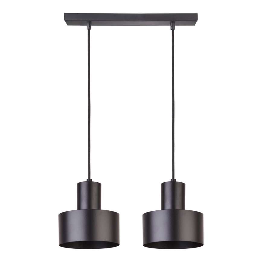Takkkrona på ett snöre  RIF 2xE27/60W/230V svart 