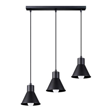 Takkkrona på ett snöre  TALEJA 3xE27/60W/230V svart