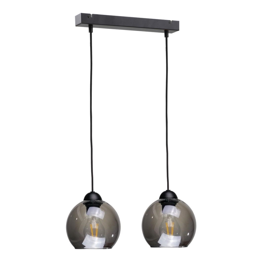 Takkkrona på ett snöre  UNO 2xE27/60W/230V svart