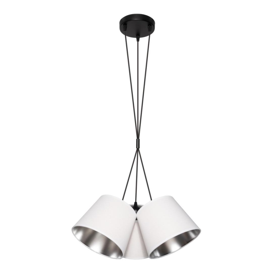 Takkkrona på ett snöre  ZOMA 3xE27/60W/260V vit /skinande krom