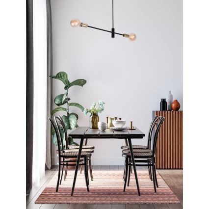 Takkrona  on a pole ONYX 2xE27/60W/230V svart /gold