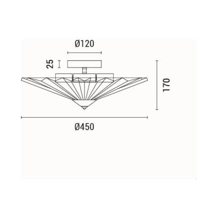 Taklampa 5xE14/15W/230V grå