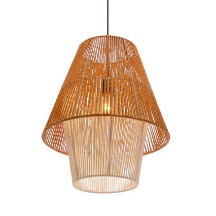 Taklampa AFRICA 1xE27/40W/230V Ø 40 cm brun/beige