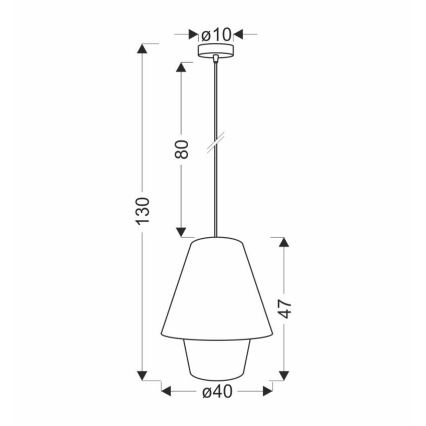 Taklampa AFRICA 1xE27/40W/230V Ø 40 cm brun/beige