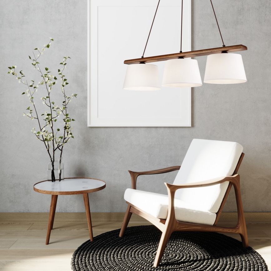 Taklampa på kabel AIDA 3xE27/60W/230V valnöt