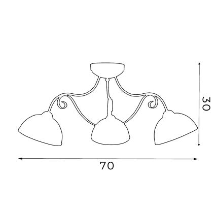 Taklampa ANTICA 3xE27/60W/230V