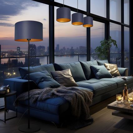 Taklampa på kabel ARDEN 3xE27/60W/230V lila/guld